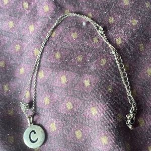C necklace with ball pendant